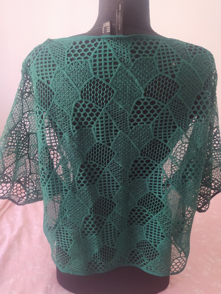 Yeşil Dantel Bohem Kadın Bluz - Görsel 2