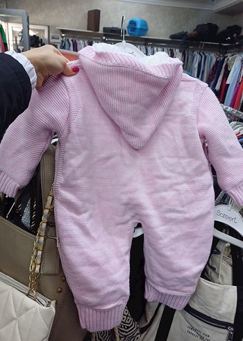 Pembe Triko Kız Bebek Tulumu - Görsel 2