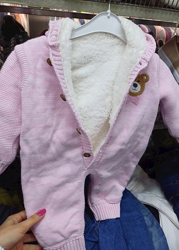 Pembe Triko Kız Bebek Tulumu - Görsel 4