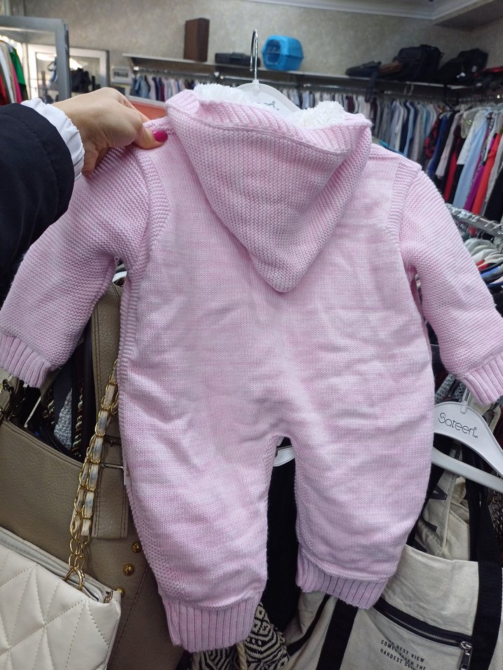 Pembe Triko Kız Bebek Tulumu - Görsel 2