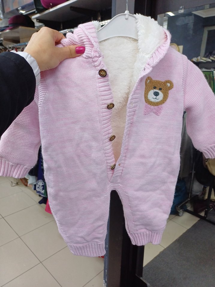 Pembe Triko Kız Bebek Tulumu - Görsel 5