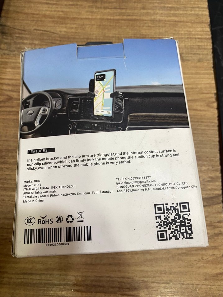 Siyah Araç Telefon Tutucu ZC16 - Görsel 2