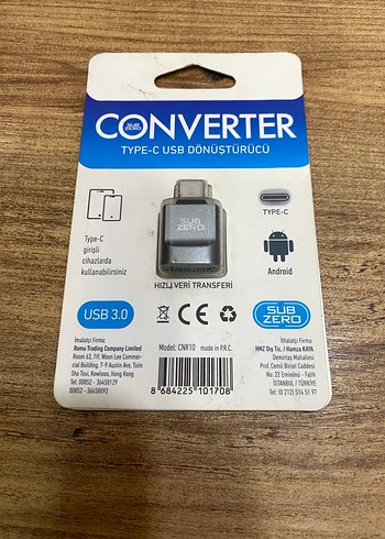 Type-C USB Dönüştürücü Android için Gri - Görsel 2