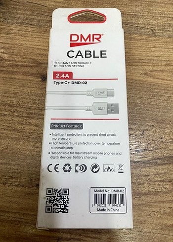DMR Type-C Hızlı Şarj Kablosu 1 Metre Gri - Görsel 2
