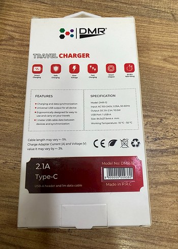 DMR 10.5W 2.1A Type-C Seyahat Şarj Aleti - Görsel 2