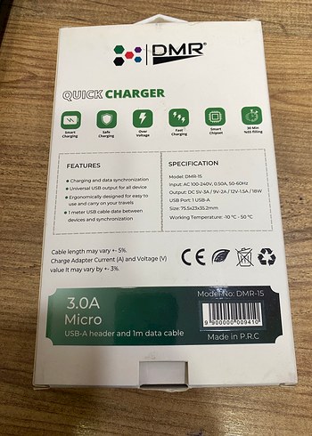 DMR 18W Hızlı Micro USB Şarj Cihazı - Görsel 2