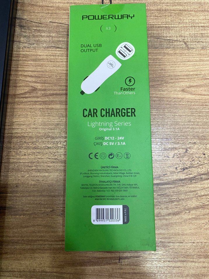 Powerway Lightning Serisi Araç Şarj Cihazı 3.1A - Görsel 2