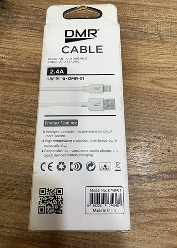 DMR 1 Metre Lightning Şarj Kablosu 2.4A - Görsel 2