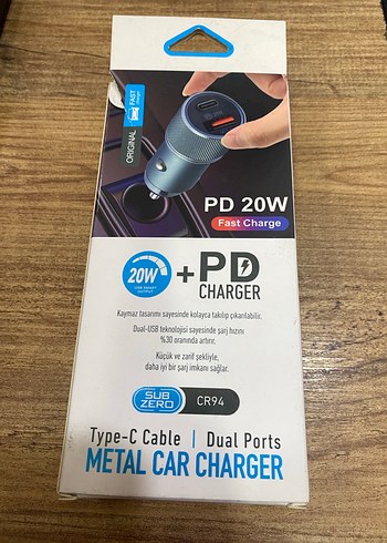 20W Metal Çift Portlu Araç Şarj Cihazı - Görsel 2