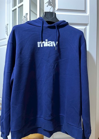 Mavi Oversize Kapusonlu Sweatshirt Rahat Ve Sik