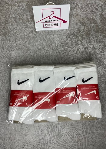 Nike Erkek Beyaz Mini Çorap 12li Paket