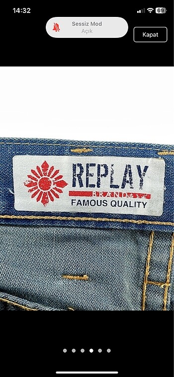 30 Beden mavi Renk Orijinal replay jean