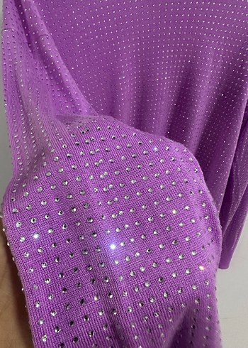 Zara taşlı triko bluz - Görsel 2