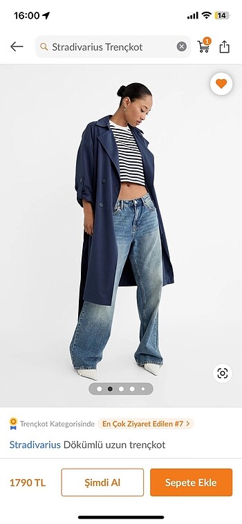 Stradivarius Stradivarius Lacivert Trençkot