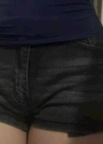 Siyah Mini Denim Şort - Görsel 2