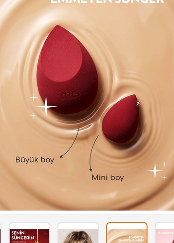 Islak ve Kuru Kullanılabilen Kırmızı Makyaj Süngeri - Görsel 3