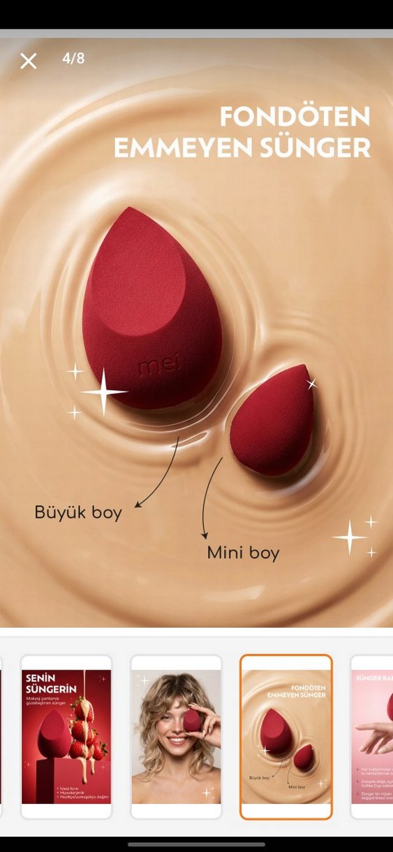 Islak ve Kuru Kullanılabilen Kırmızı Makyaj Süngeri - Görsel 3