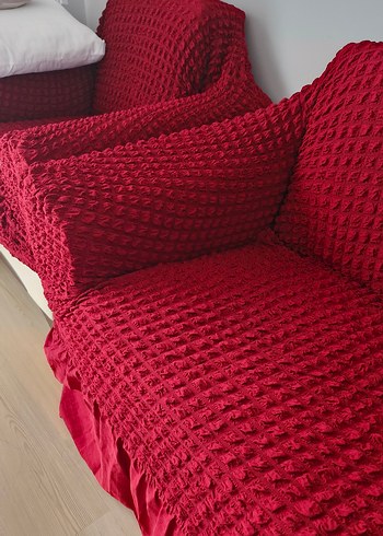 Kırmızı Bohem Koltuk Örtüsü - Görsel 3