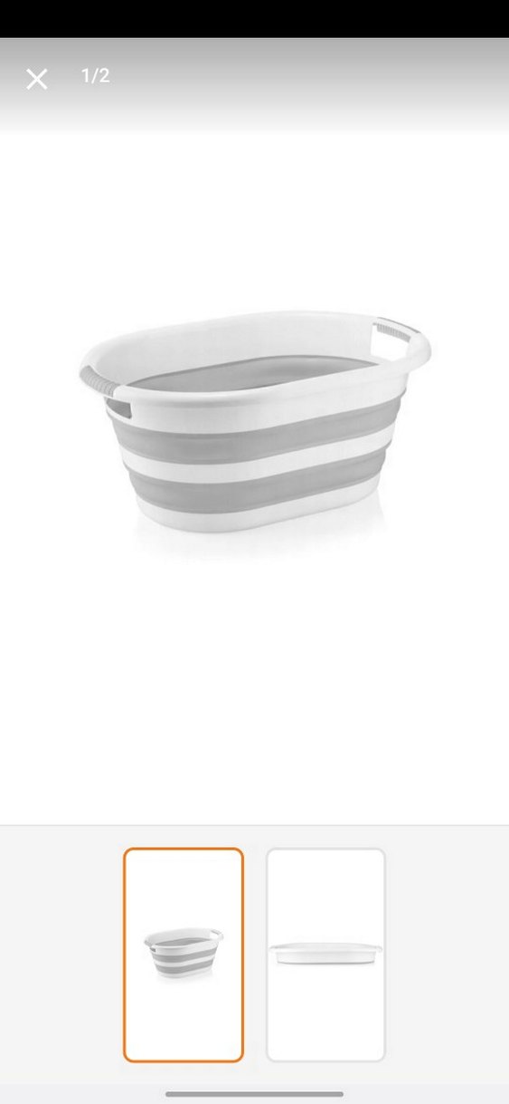 25 LT Katlanabilir Gri-Beyaz Çamaşır Sepeti - Görsel 2