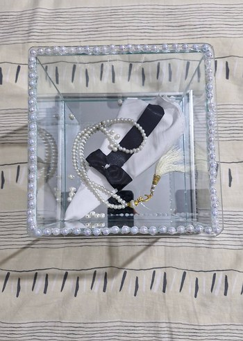 İnci İşlemeli Beyaz Düğün Aksesuar Kutusu - Görsel 8