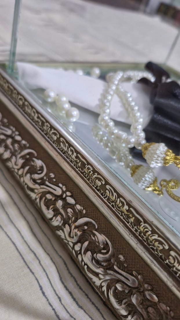 İnci İşlemeli Beyaz Düğün Aksesuar Kutusu - Görsel 5