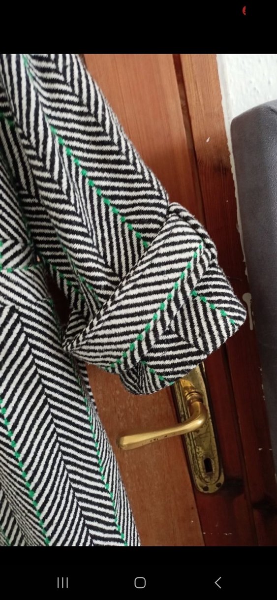 Uzun Gri Yeşil  oversize Kabanı - Görsel 5