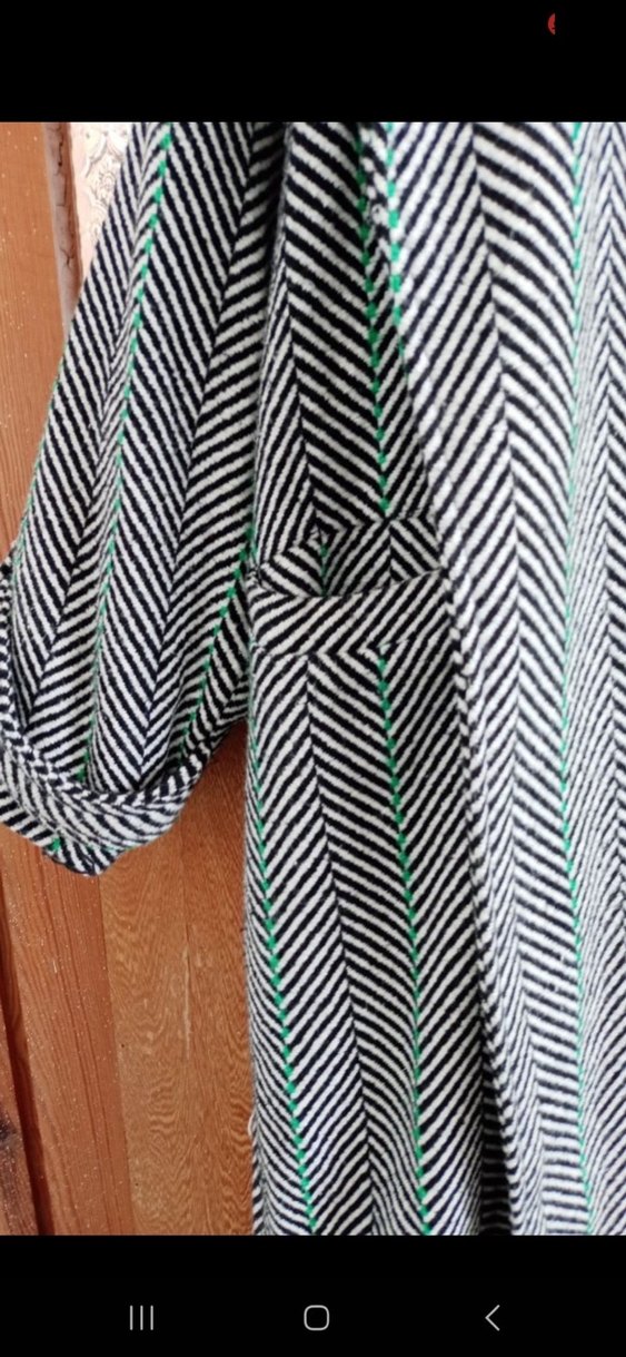 Uzun Gri Yeşil  oversize Kabanı - Görsel 2