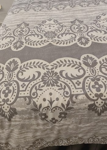 Gri Desenli Yatak Örtüsü çift kişilik yastık kılıfsız örtü - Görsel 3