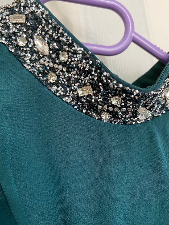 Uzun  Drapeli Abiye Elbise - Görsel 2