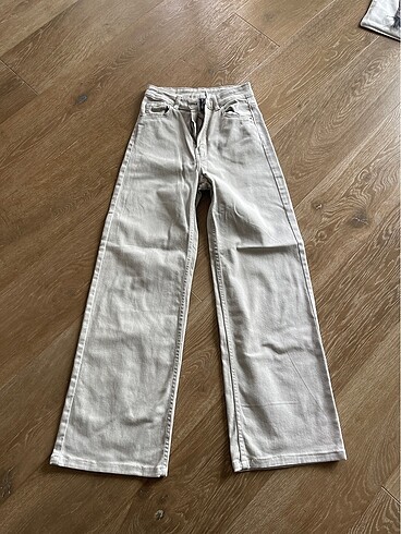 H&M jean pantolon krem renk