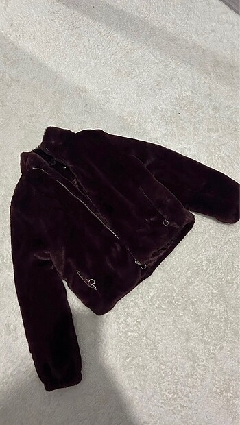 Diğer peluş mont vişne çürüğü bordo