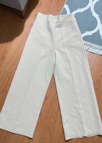 Bej Midi Kadın Kumaş Pantolon