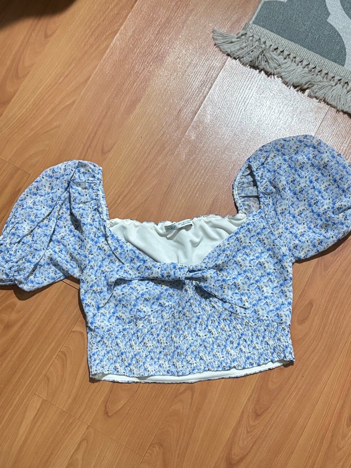 Mavi Mini Fırfırlı bluz - Görsel 2