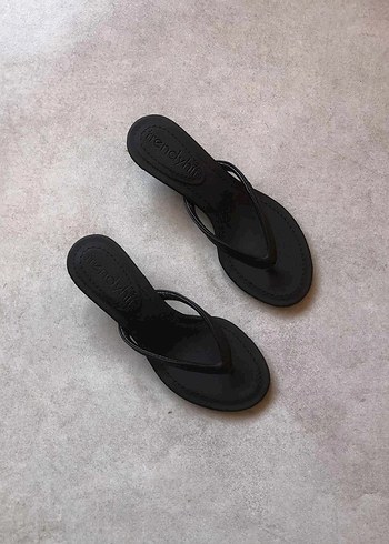 Zara Suni Deri 4 cm Topuklu Terlik