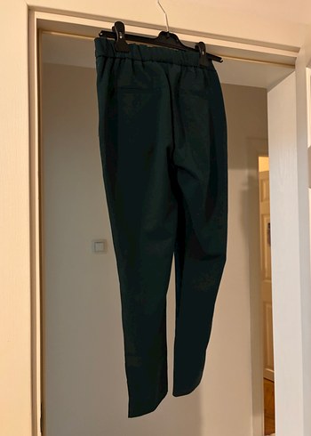 Zara Koyu Yeşil Rahat Kesim Kumaş Pantolon - Görsel 2