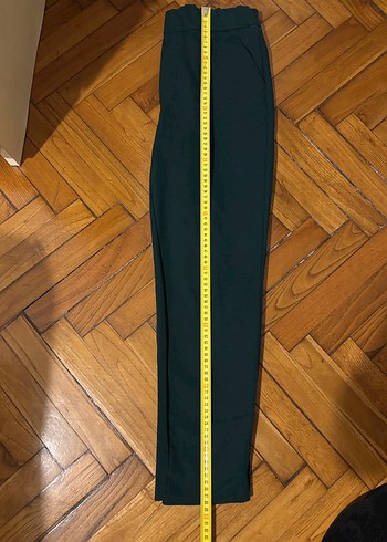Zara Koyu Yeşil Rahat Kesim Kumaş Pantolon - Görsel 4