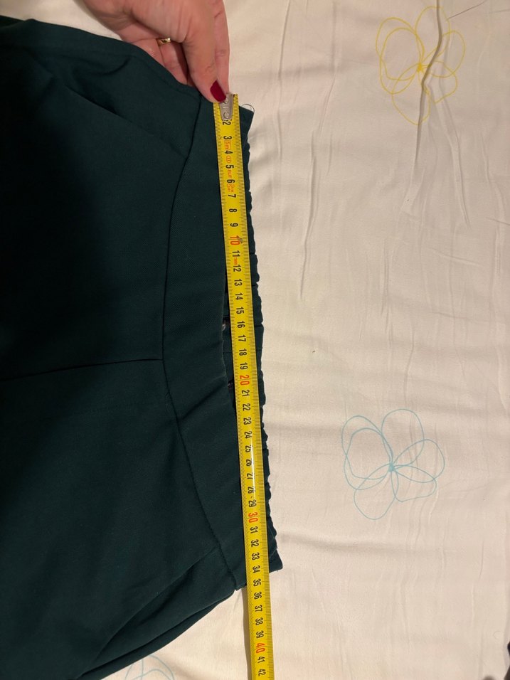 Zara Koyu Yeşil Rahat Kesim Kumaş Pantolon - Görsel 3