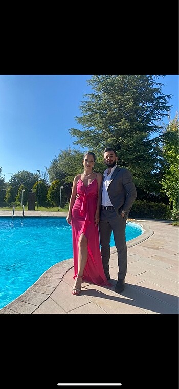 Diğer Pembe gece elbisesi