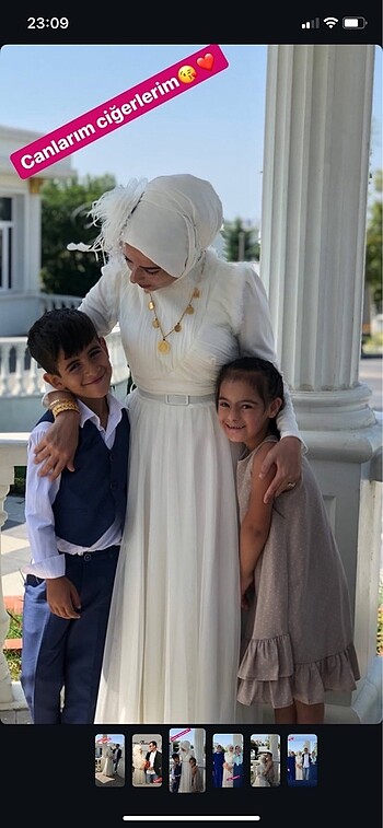 38 Beden beyaz Renk Tesettür nikah abiye elbise