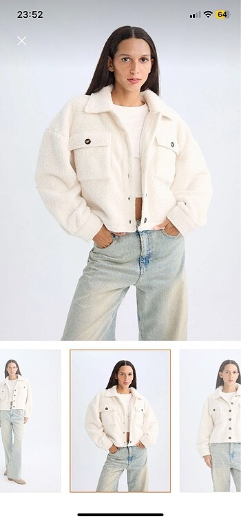 Peluş kısa mont - Görsel 4