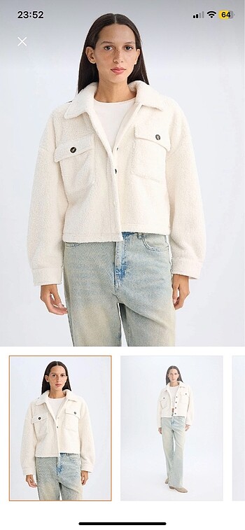 Peluş kısa mont - Görsel 6