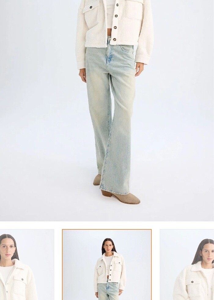 Peluş kısa mont - Görsel 5