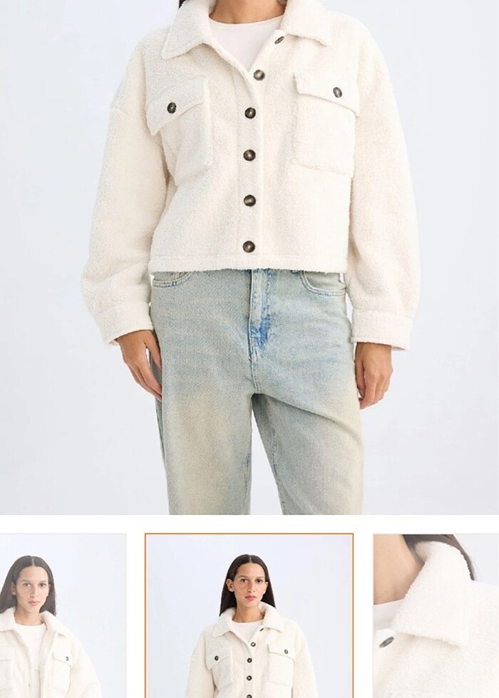 Peluş kısa mont - Görsel 3