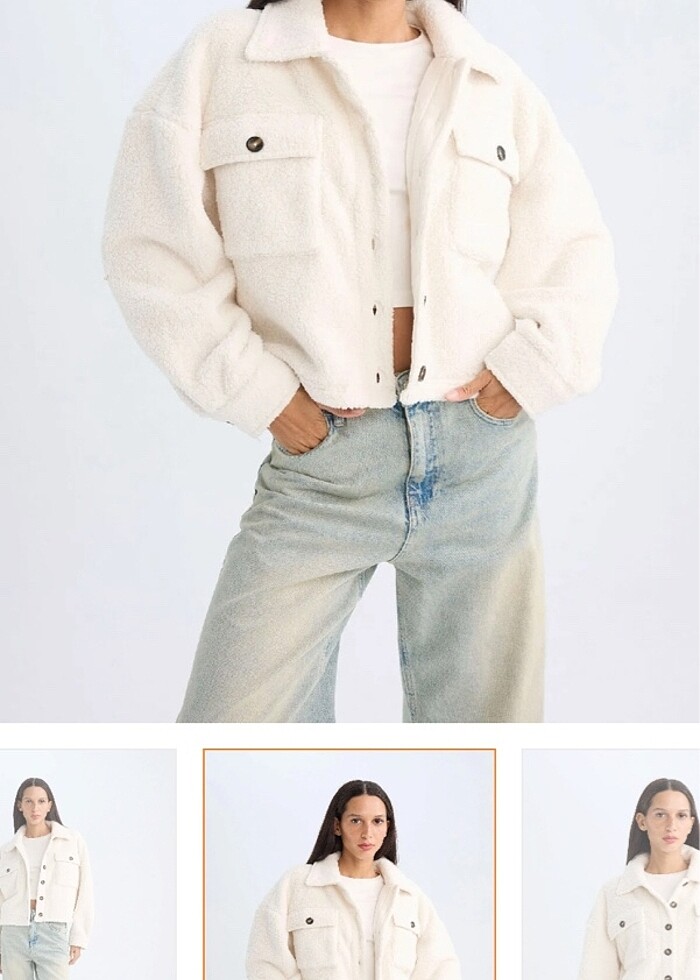 Peluş kısa mont - Görsel 4