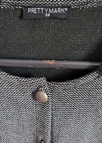 36 Beden gri Renk Düğmeli Gri Kadın Ceket