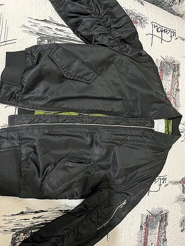 Bershka siyah bomber oversize ceket