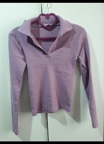 POLO YAKA FİTİLLİ ÖRME BLUZ