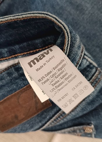 Düğmeli Gri Mavi Midi Kadın Jean - Görsel 3