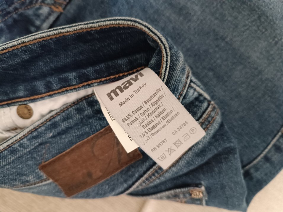 Düğmeli Gri Mavi Midi Kadın Jean - Görsel 3