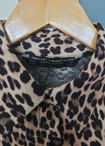 Zara leopar şifon gömlek